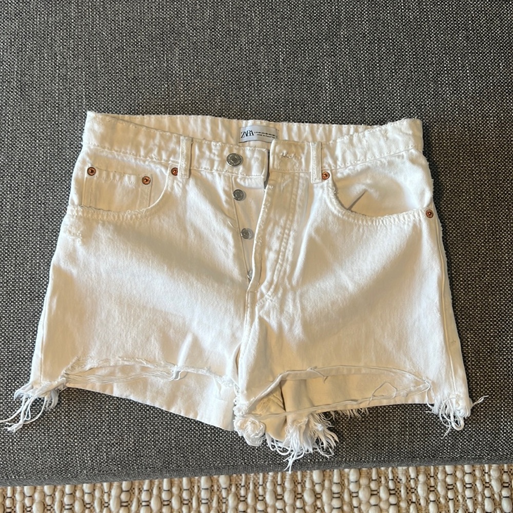 White jean shorts